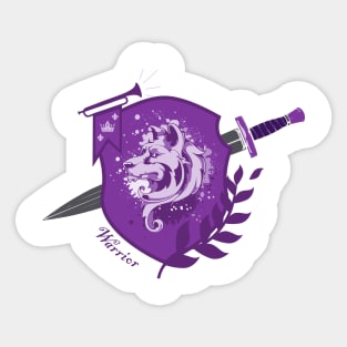 Warrior crest with sword - purple Sticker